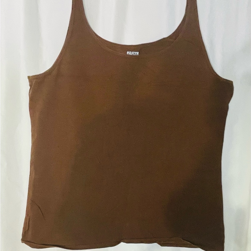 Duluth Trading Co Brown Scoop-Neck No Yank Tank Top